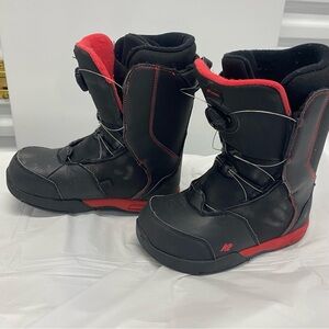 K2 Vandal Snowboard Boots Mens Size 5 Black and Red Snow Ski Cabin